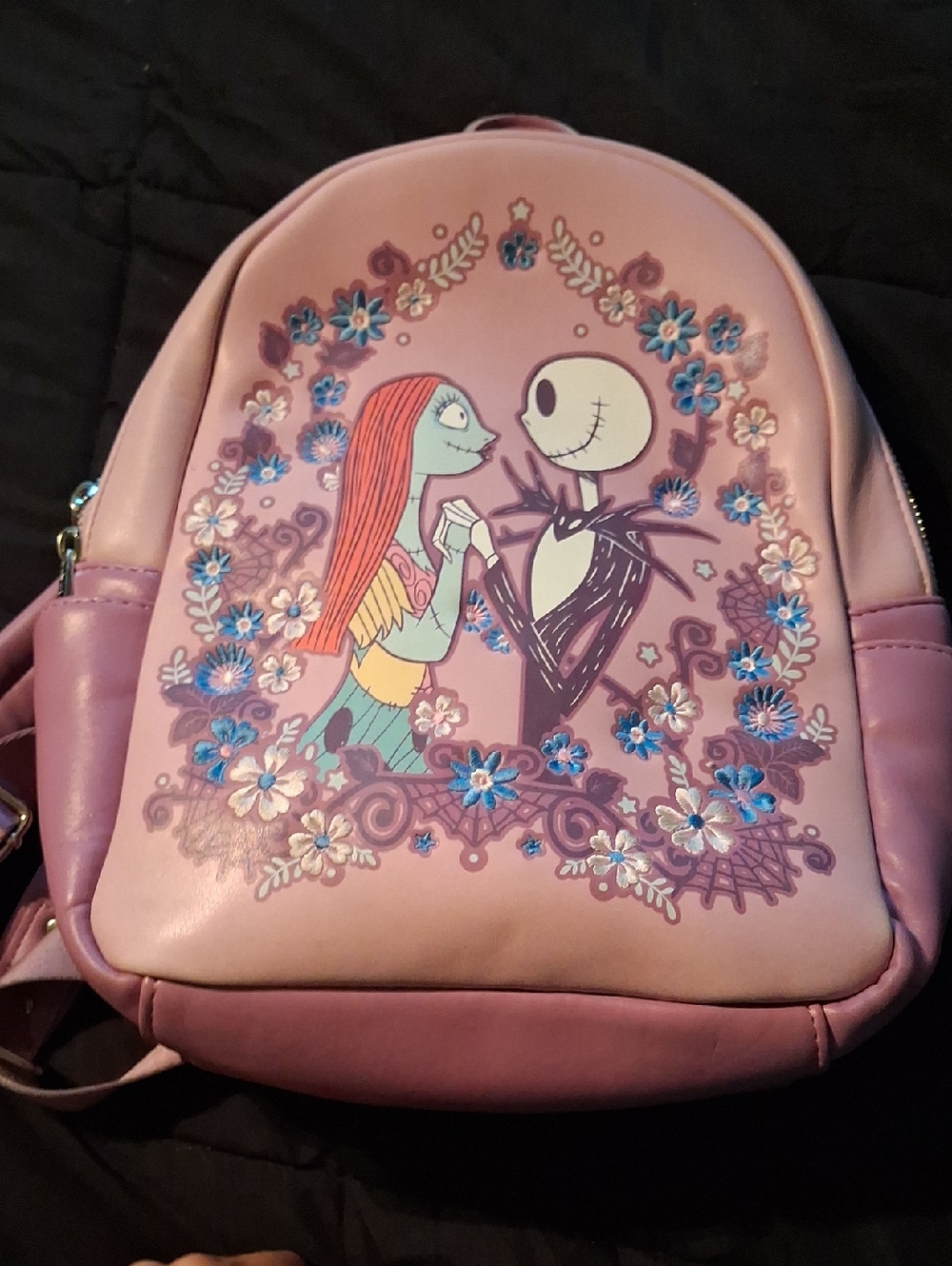 Loungefly Pink Nightmare Before Christmas Mini Backpack with Floral Design Nwot